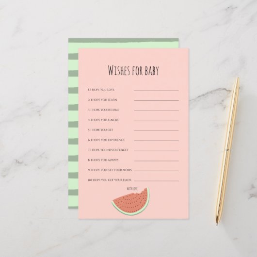 Watermelon Geburtstagsparty Wünsche für Baby (Vorderseite/Rückseite Beispiel)