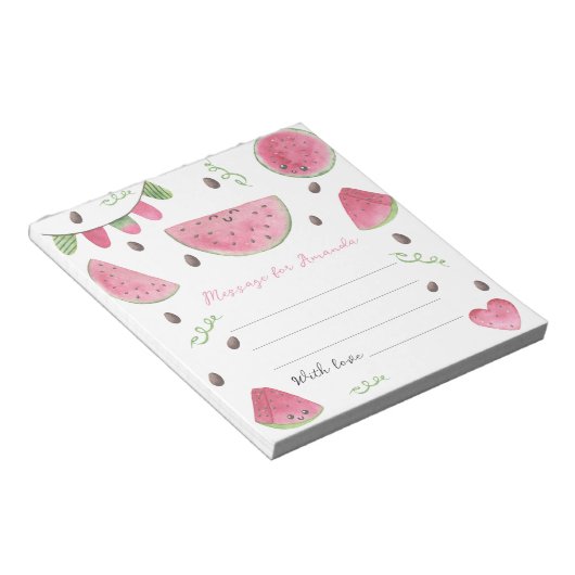 Watermelon Geburtstagszeitkapsel Notizblock (angewinkelt)