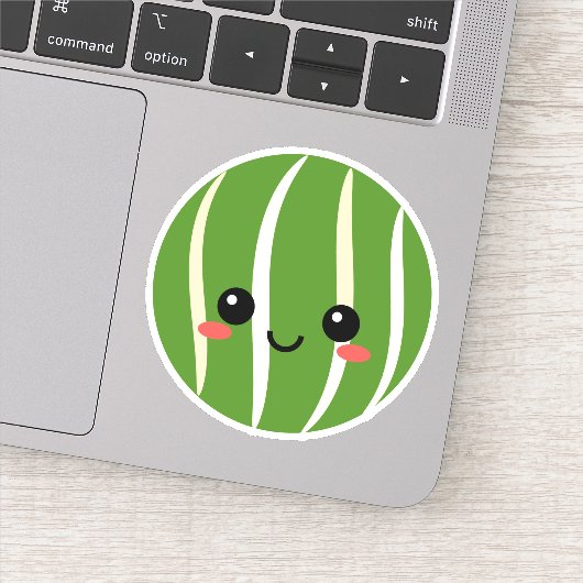 Watermelon Gesicht Vinyl Aufkleber Wasser Flasche (Detail)