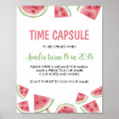 Watermelon Girl Birthday Time Kapselszeichen Poster (Vorne)