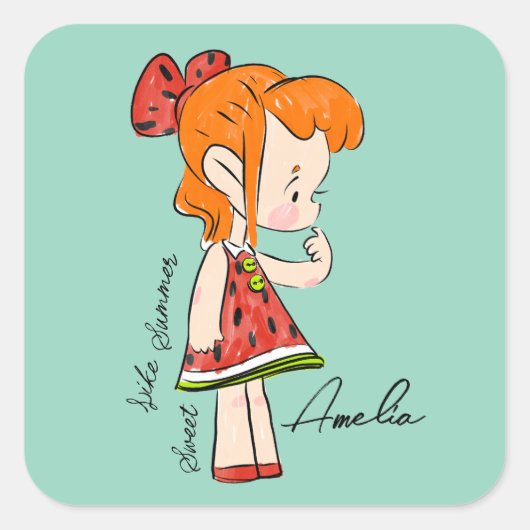 Watermelon Girl Sticker (Vorderseite)