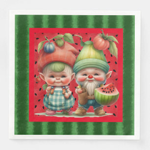 Watermelon Gnomes Papierservietten