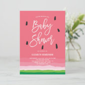 Watermelon Gradient Modern Baby Dusche Einladung (Stehend Vorderseite)