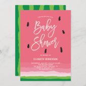 Watermelon Gradient Modern Baby Dusche Einladung (Vorne/Hinten)