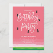 Watermelon Gradient Modern Birthday Party Einladung (Vorderseite)