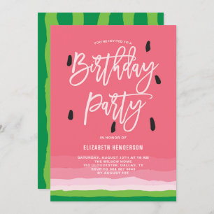 Watermelon Gradient Modern Birthday Party Einladung