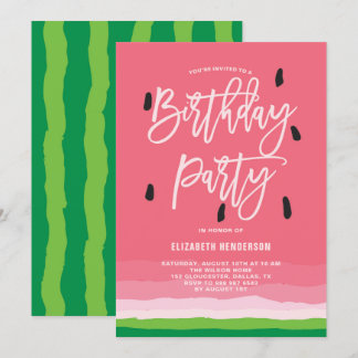Watermelon Gradient Modern Birthday Party Einladung