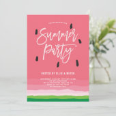 Watermelon Gradient Modernes Summer Party Einladung (Stehend Vorderseite)