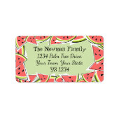 Watermelon Green Frame Adressaufkleber (Vorne)