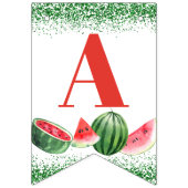 Watermelon Green Glitzer Custom 3 Foto Geburtstag Wimpelkette (Dritte Fahne)