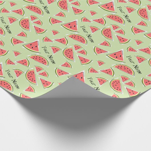Watermelon Green Multi Name Geschenkpapier (Ecke)