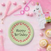 Watermelon Green Pieces Circle Happy Birthday Pappteller (Party)