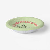 Watermelon Green Pieces Circle Happy Birthday Pappteller (Gewinkelt)