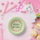 Watermelon Green Pieces Circle Happy Birthday Pappteller (Party)