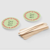 Watermelon Green Pieces Circle Text Fächer (Non-assembled)