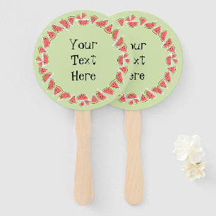 Watermelon Green Pieces Circle Text Fächer