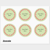 Watermelon Green Pieces Circle Text Runder Aufkleber (Blatt)