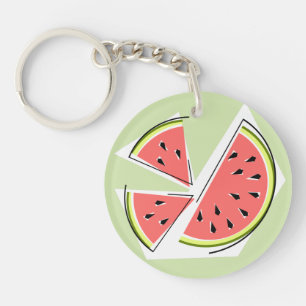 Watermelon Green Pieces doppelseitig Schlüsselanhänger