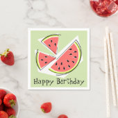 Watermelon Green Pieces Happy Birthday Serviette (Beispiel)