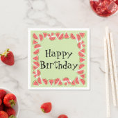 Watermelon Green Pieces Square Happy Birthday Serviette (Beispiel)