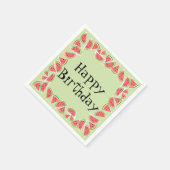 Watermelon Green Pieces Square Happy Birthday Serviette (Ecke)