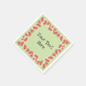 Watermelon Green Pieces Square Text Serviette (Ecke)