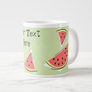 Watermelon Green Pieces Text Jumbo-Tasse