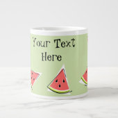 Watermelon Green Pieces Text Jumbo-Tasse (Vorderseite)