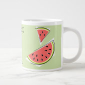 Watermelon Green Pieces Text Jumbo-Tasse (Rechts)