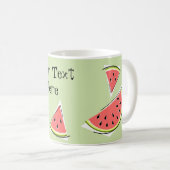 Watermelon Green Pieces Text Kaffeetasse (VorderseiteRechts)