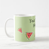 Watermelon Green Pieces Text Kaffeetasse (Links)
