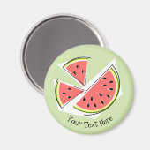 Watermelon Green Pieces Text Magnet (Vorderseite/Rückseite)