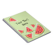 Watermelon Green Pieces Text Notizblock (Rechte Seite)