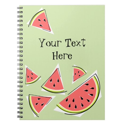 Watermelon Green Pieces Text Notizblock (Vorderseite)