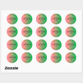 Watermelon Green Pink Gradient Lip Balm Labels Runder Aufkleber (Blatt)