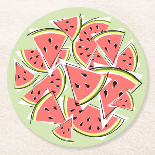 Watermelon Green Round Runder Pappuntersetzer