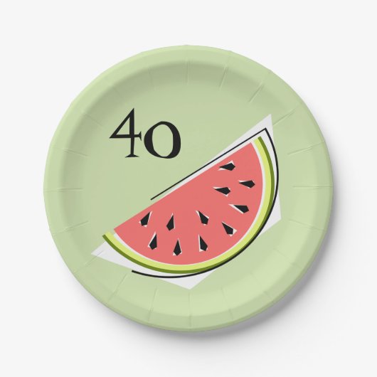 Watermelon Green Slice 40 Age Paper Teller (Vorderseite)