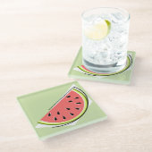 Watermelon Green Slice Glasuntersetzer (Schrägansicht)