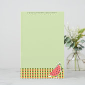Watermelon Green Slice Karo Textartikel Briefpapier (Stehend Vorderseite)