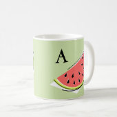 Watermelon Green Slice Monogram Kaffeetasse (VorderseiteRechts)