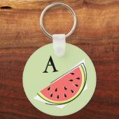 Watermelon Green Slice Monogram Schlüsselanhänger (Vorderseite)