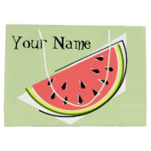 Watermelon Green Slice Name Große Geschenktüte (Rückseite)