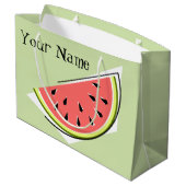 Watermelon Green Slice Name Große Geschenktüte (Rückseite Schrägansicht)