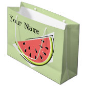Watermelon Green Slice Name Große Geschenktüte (Vorderseite Schrägansicht)