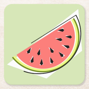 Watermelon Green Slice Rechteckiger Pappuntersetzer