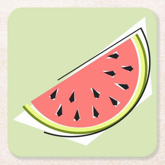 Watermelon Green Slice Rechteckiger Pappuntersetzer (Vorderseite)