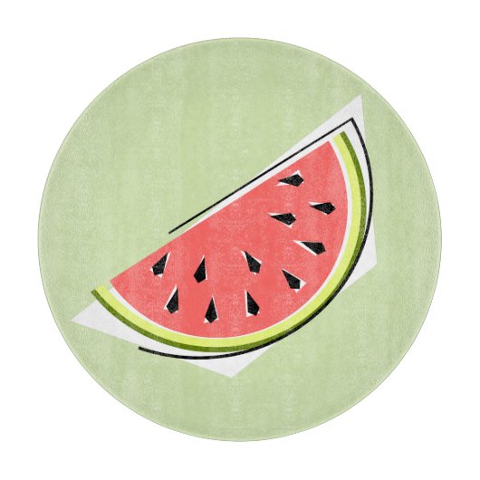 Watermelon Green Slice Schneidebrett rund (Vorderseite)