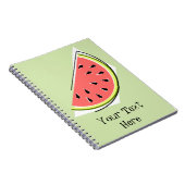 Watermelon Green Slice Text Notizblock (Rechte Seite)