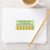 Watermelon Green Stripe Classic Adressaufkleber (Insitu)