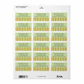 Watermelon Green Stripe Classic Adressaufkleber (Vorne)